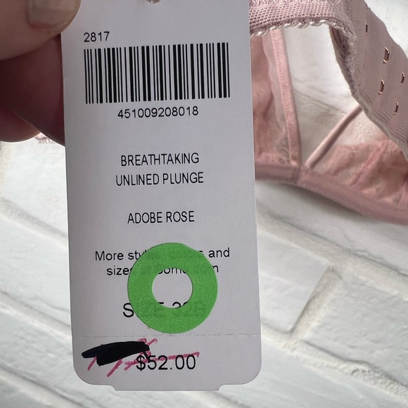 NWT Soma Breathtaking Unlined Lace Underwire Plunge Bra 32 B Adobe Rose #0388 - Picture 9 of 11